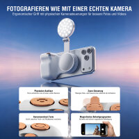 Magnetischer Smartphone Kameragriff mit Fill Light und Fernauslöser, weiß