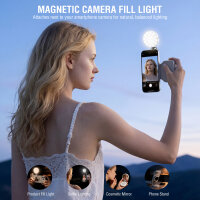 Magnetischer Smartphone Kameragriff mit Fill Light und Fernauslöser, weiß