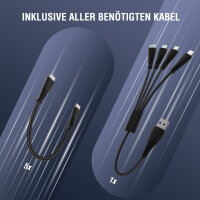 Ladestation Team 100W 5C/1A inkl. 6 Kabel, schwarz
