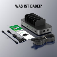 Ladestation Team 100W 5C/1A inkl. 6 Kabel, schwarz