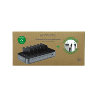 Ladestation Team 100W 5C/1A inkl. 6 Kabel, schwarz