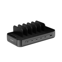Ladestation Team 100W 5C/1A inkl. 6 Kabel, schwarz