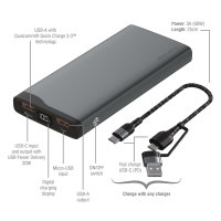 Power Bank VoltHub Pro 10000mAh 22.5W with Quick Charge, PD gunmetal *Select Edition*