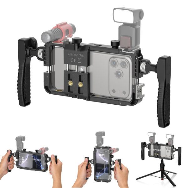 Universelles Smartphone-Video-Rig mit Fernauslöser, schwarz