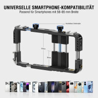 Universelles Smartphone-Video-Rig mit Fernauslöser, schwarz