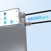 USB-C Kabel ScreenCord 240W 1,2m, schwarz