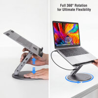 Laptop / Tablet Ständer ErgoPro mit 6in1 USB-C Dock, grau