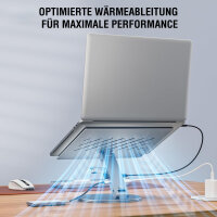 Laptop / Tablet Ständer ErgoPro mit 6in1 USB-C Dock, grau