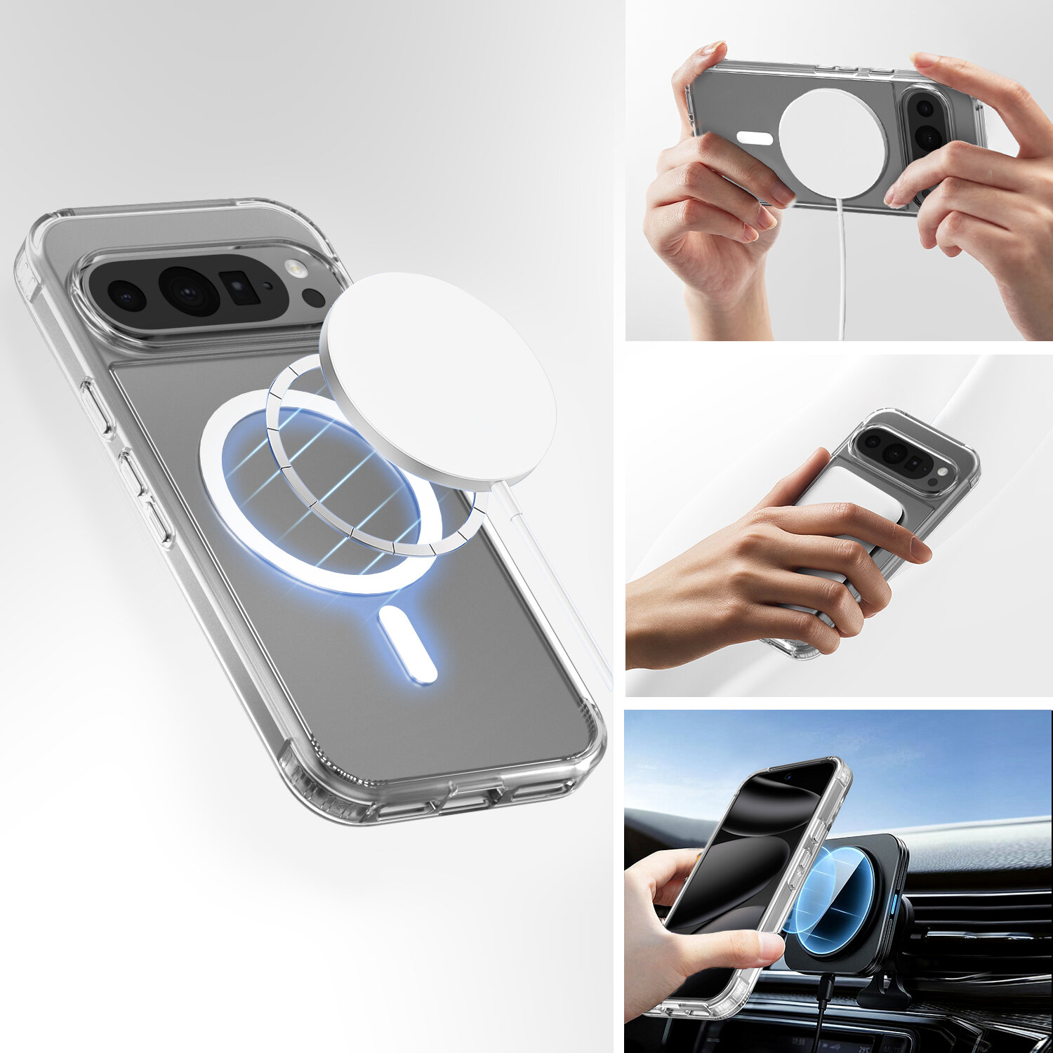 The 4smarts 360° Premium Protection Set Qi2 ready for the Google Pixel 11 Pro XL ensures precise alignment of the integrated magnets and thus enables the unrestricted use of Qi2 accessories from various manufacturers.