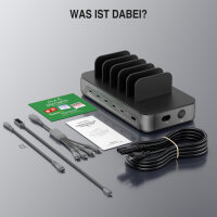 Ladestation Team 100W FlexPower 5C/1A inkl. 6 Kabel, schwarz