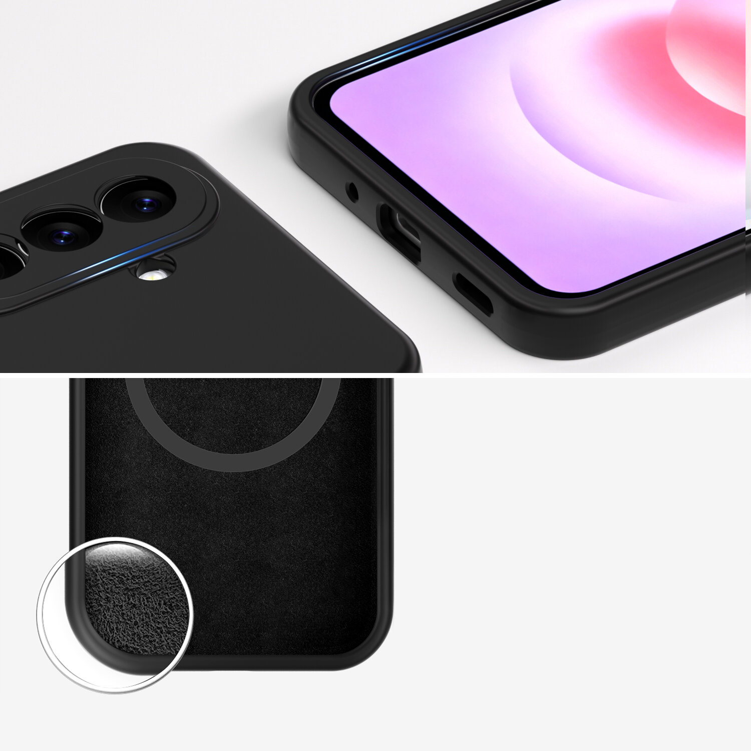 Silikonhülle mit erhöhten Kanten und Mikrofaserfutter zum Schutz vor Kratzern beim Galaxy A27 5G