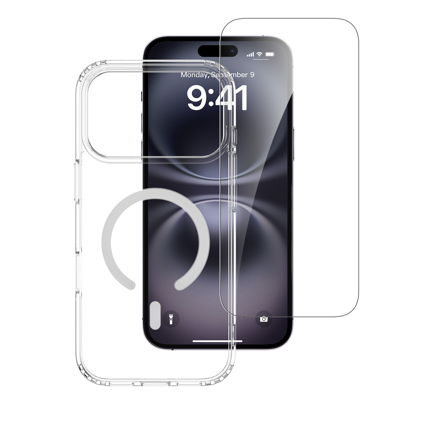 The transparent cover of the 4smarts 360° Premium Protection Set for MagSafe iPhone 18 Pro Max / 17 Pro Max emphasizes the original design of your device.