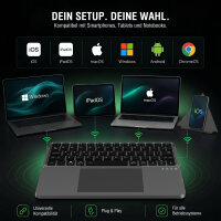 Universal Wireless Keyboard Foldable QWERTZ, silver