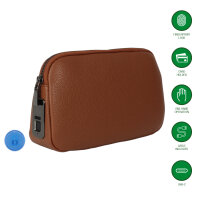 Tech-Clutch Secure mit Fingerabdruck-Schloss, braun