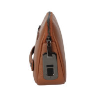 Tech-Clutch Secure mit Fingerabdruck-Schloss, braun