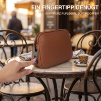 Tech-Clutch Secure mit Fingerabdruck-Schloss, braun