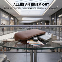 Tech-Clutch Secure mit Fingerabdruck-Schloss, braun