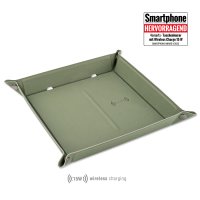 Pocket Tray Organizer with Wireless Charger 15W green